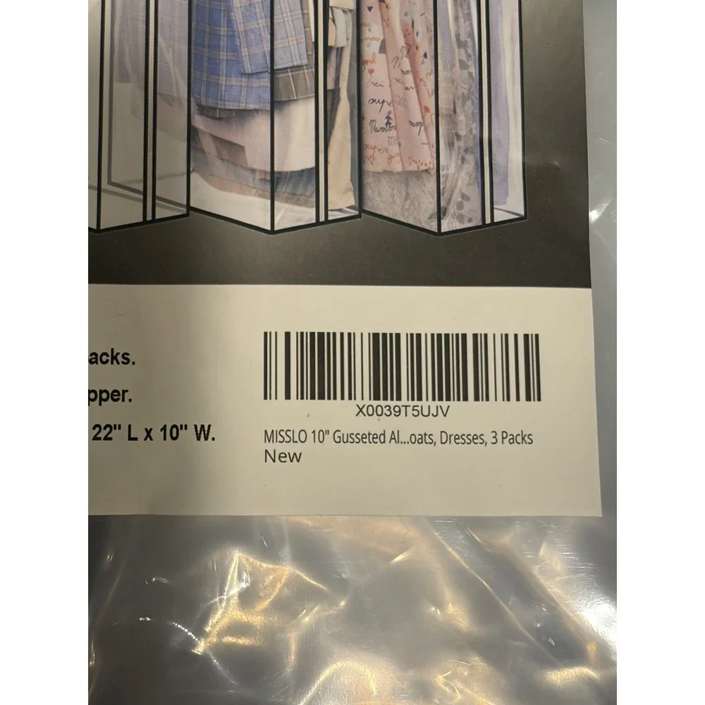 MISSLO Let's Get Organized 3-PK CLEAR GARMENT BAGS 32